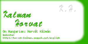 kalman horvat business card